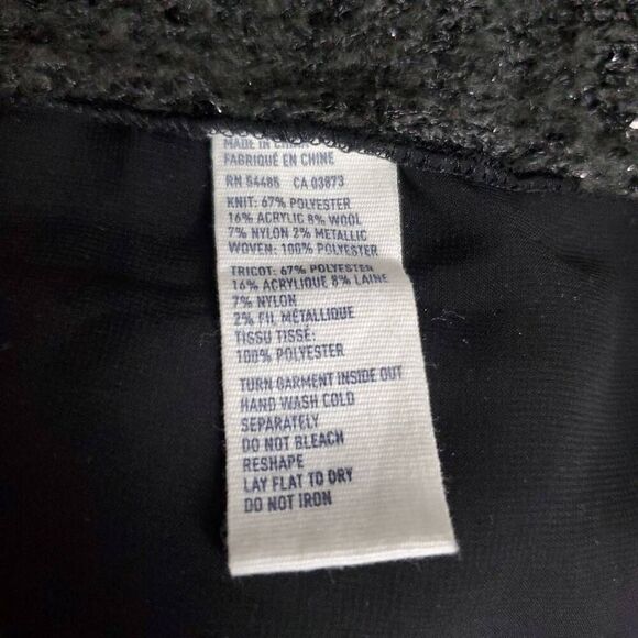 American Eagle Outfitters Black Sequin Sweater Women’s Large V-Neck Long Sleeve - Picture 5 of 6